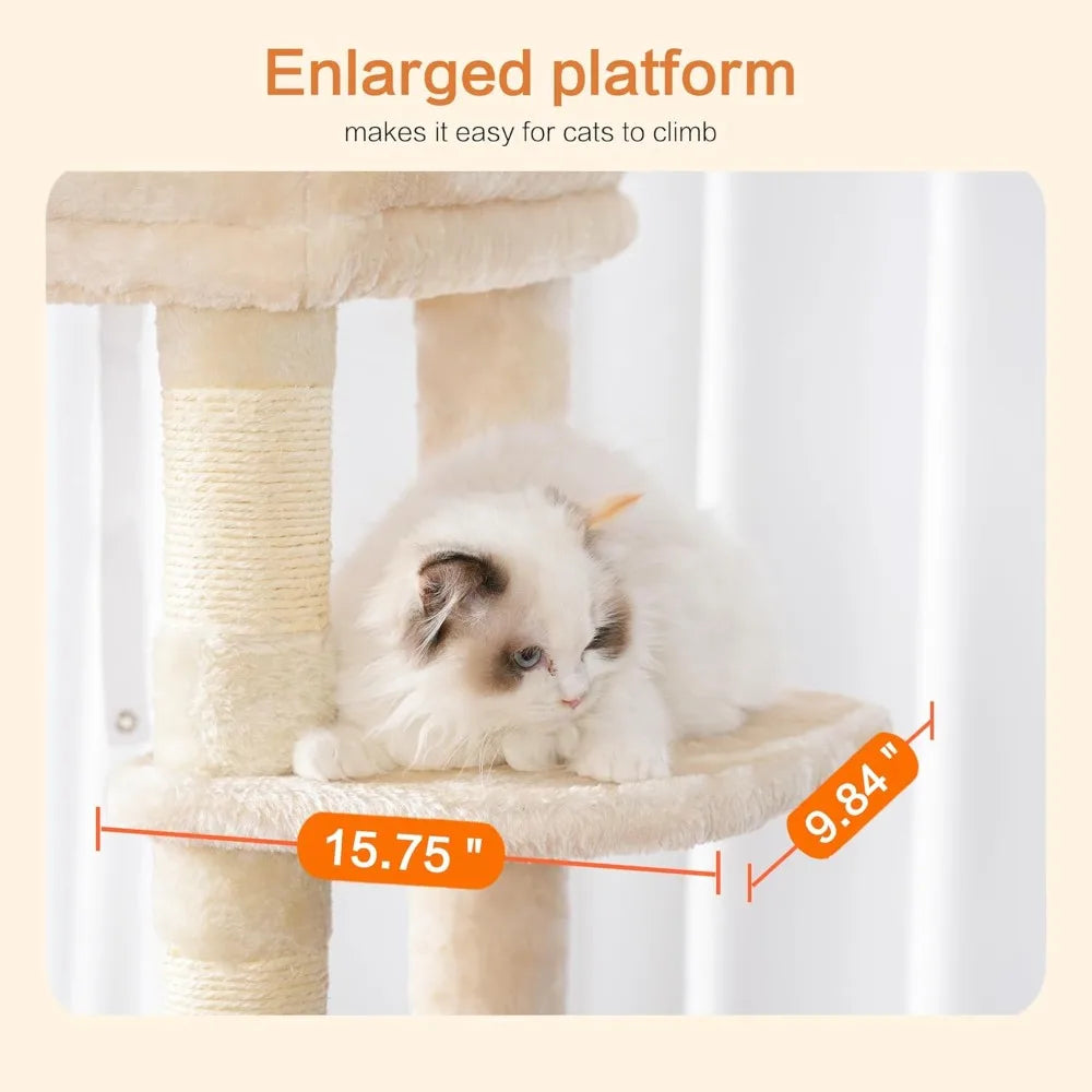 Heybly Cat Tree Heavy Duty Four Levels Indoor Cat Condo