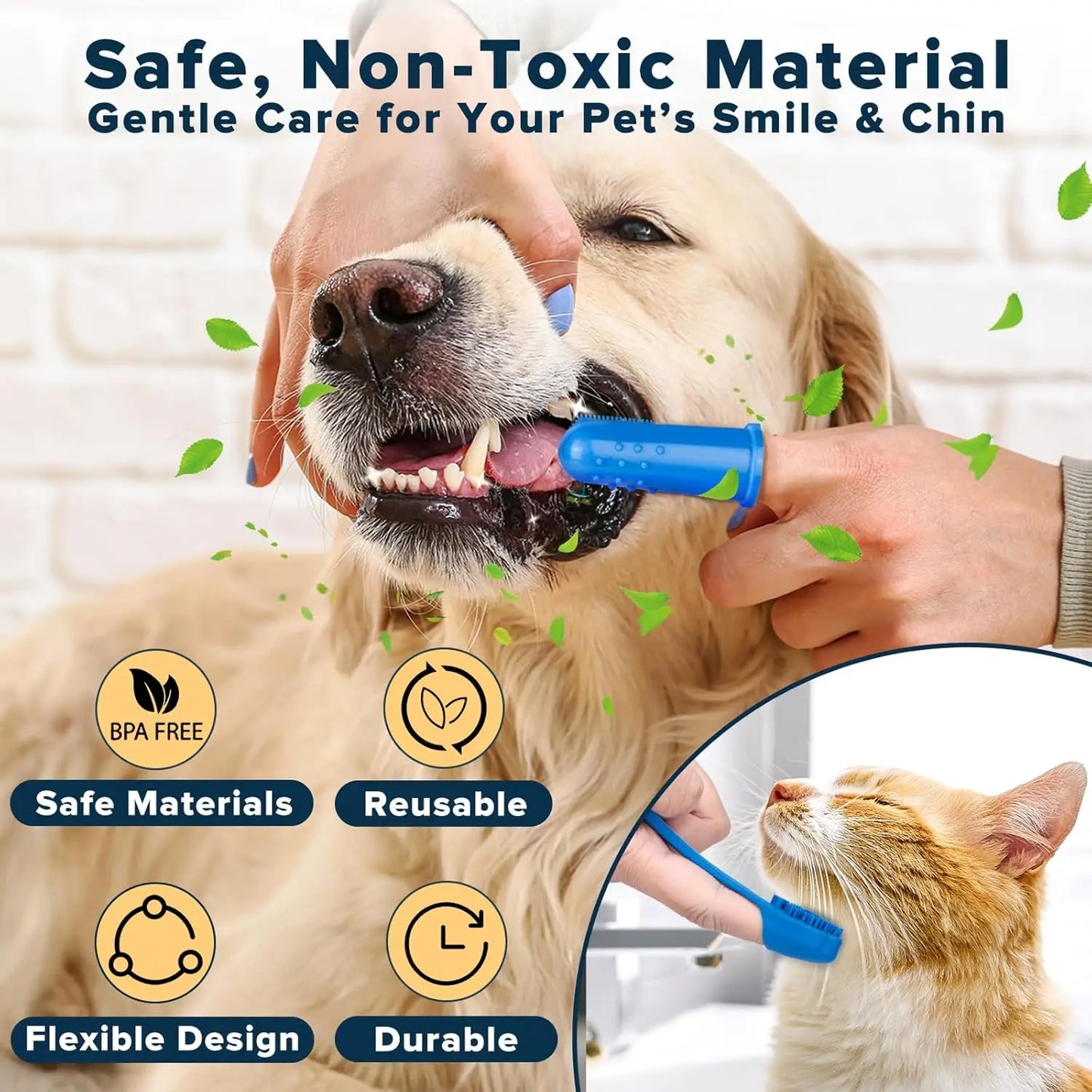 6Pcs Pet Grooming Kit For Dogs And Cats Bath Gloves