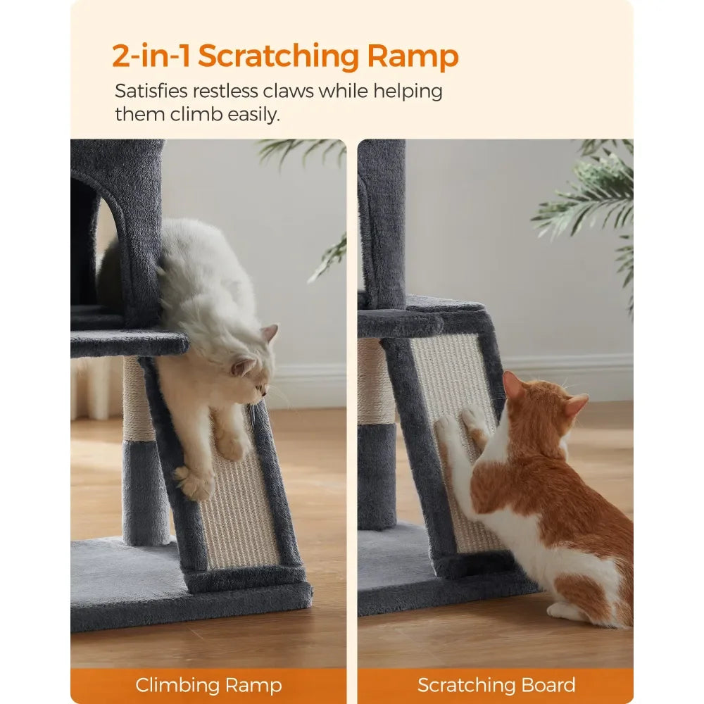 XMSJ Cat Tree Tower Scratching Post Multi Level Cat Condo For Indoor Cats