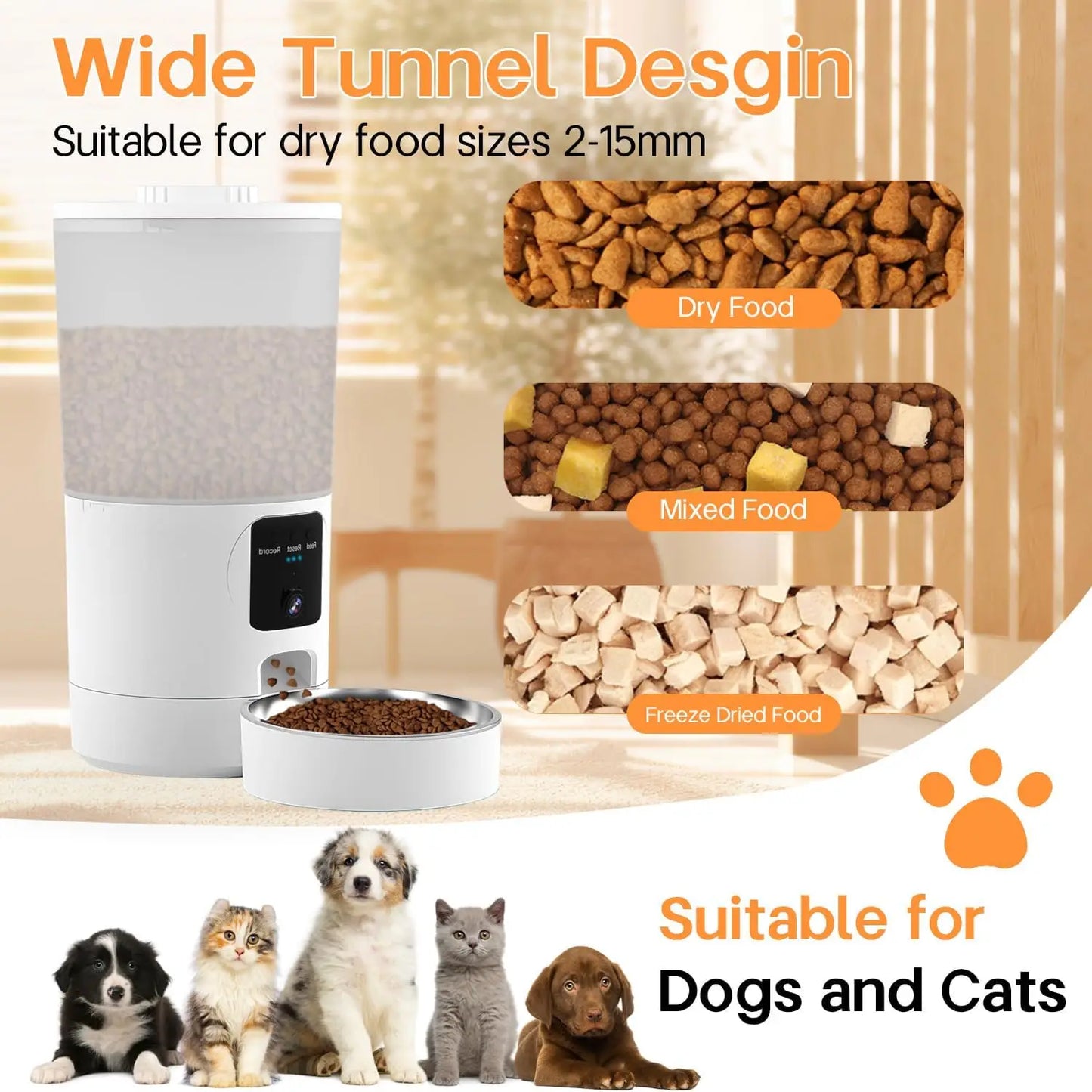 XMSJ Automatic Cat Feeder With 2K Camera And Smart App