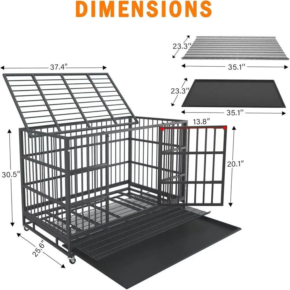 Heavy Duty Indestructible Escapeproof Dog Crate Cage For Large Dogs