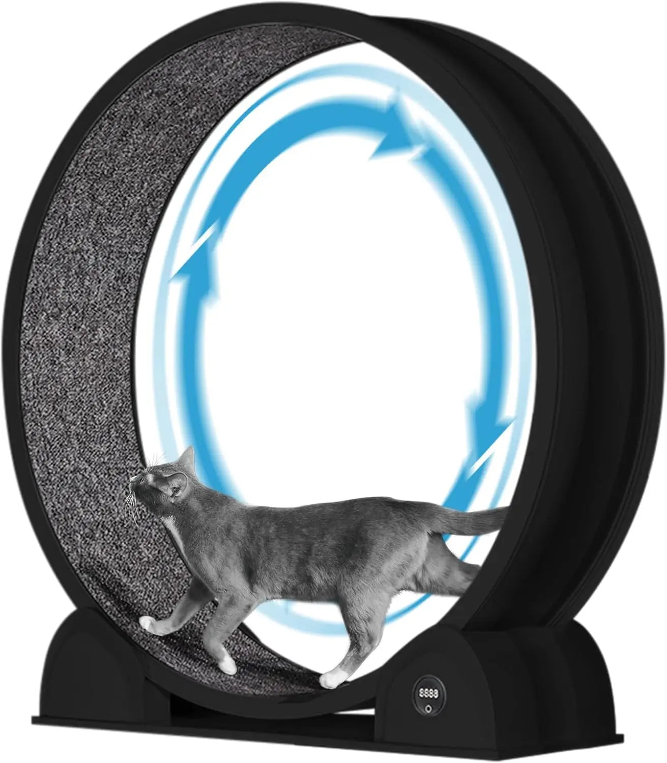 Cat Exercise Wheel for Indoor Cats, ABS Cat Wheel Exerciser Quiet Cats Treadmill with Pedometer, Small Animal Running Wheels