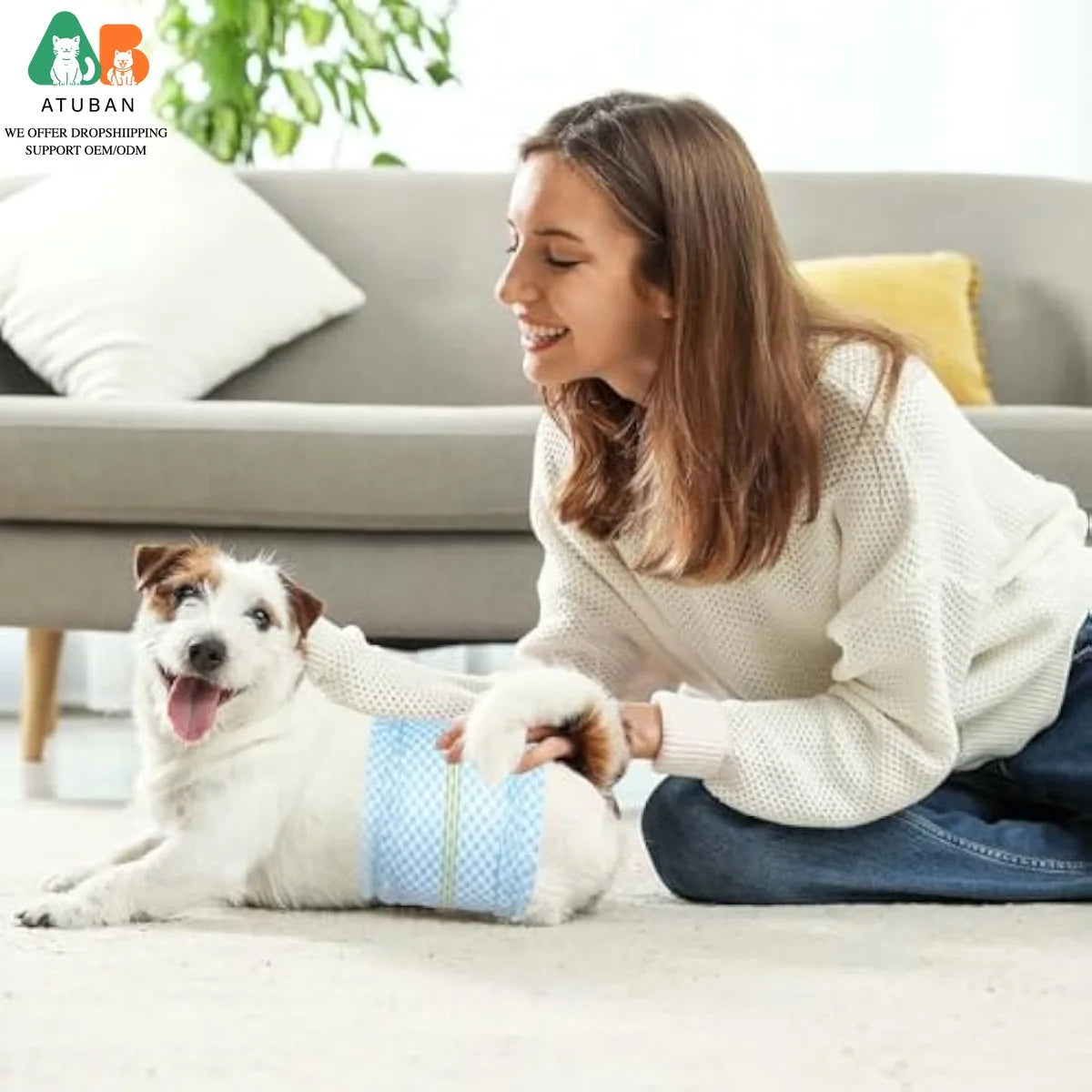 Disposable Belly Bands For Male Dogs With Wetness Indicator And Super Absorbent