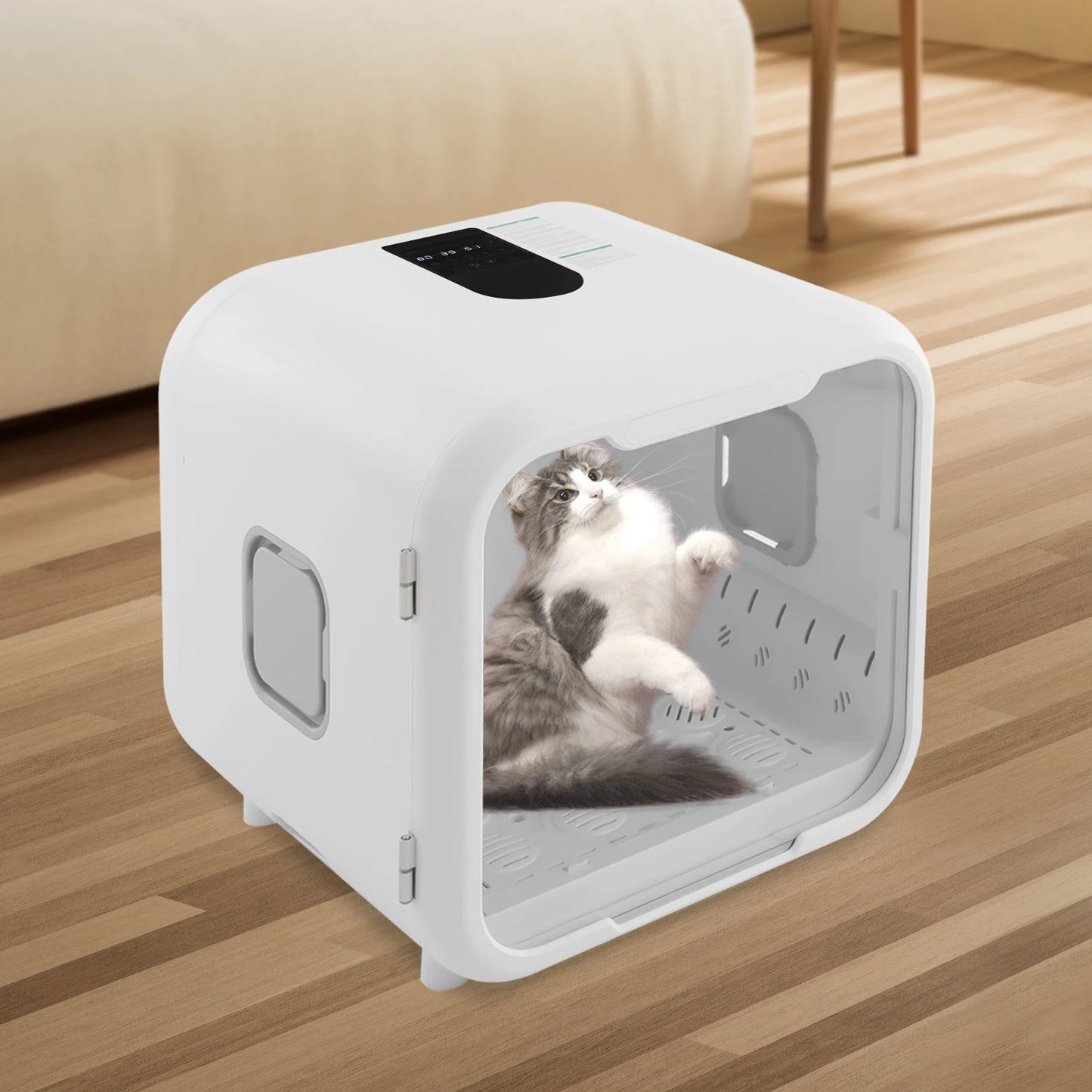 Professional Pet Cat Grooming Box 71L 800W Portable Cat Dog Quiet Dryer Box Machine Four Sides 360 ° Circulation Air Supply