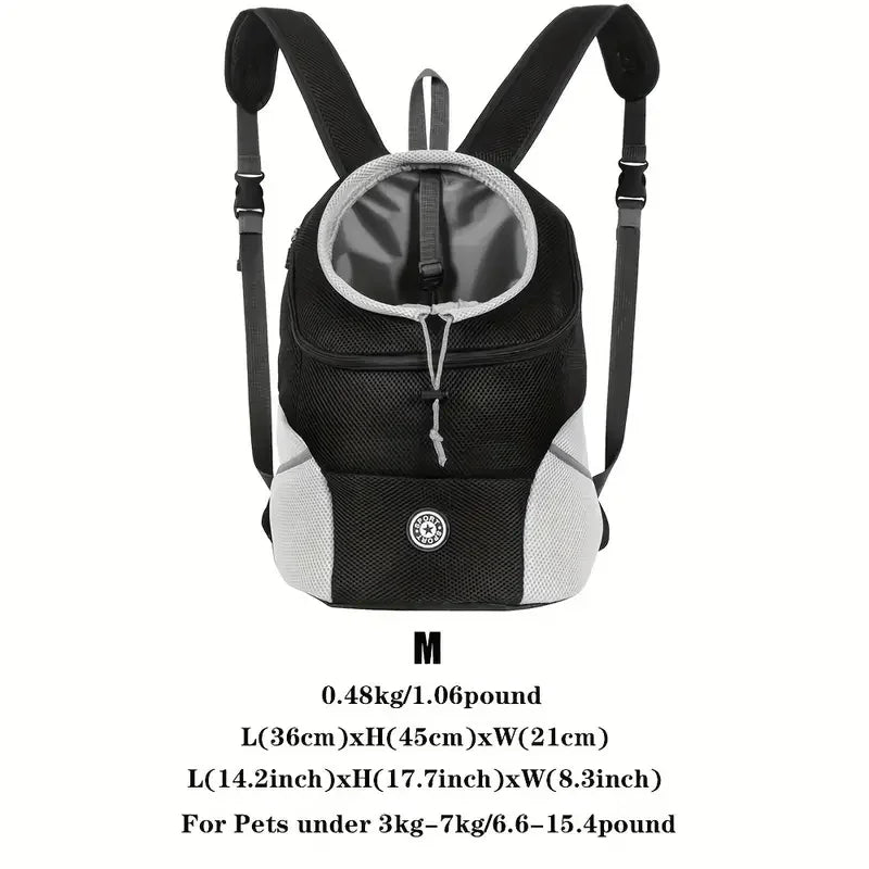 Breathable Pet Backpack Carrier With Adjustable Straps For Dogs