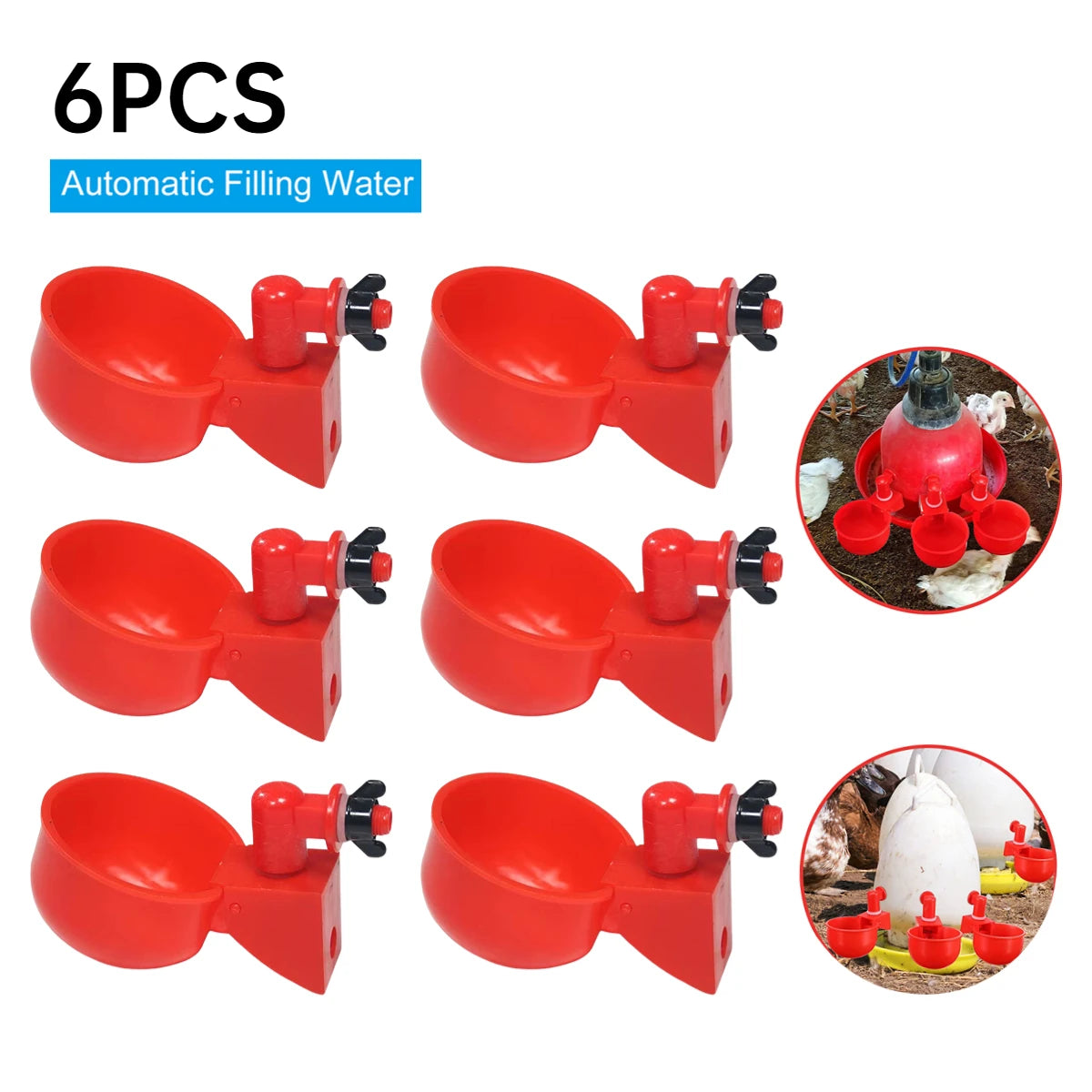 APWIKOGER Automatic Chicken Drinking Cup Waterer For Chicks Ducks Geese Quail