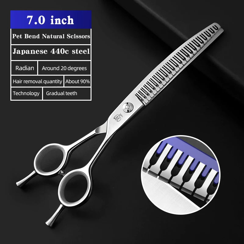 Bent Stainless Steel Pet Grooming Scissors For Dogs