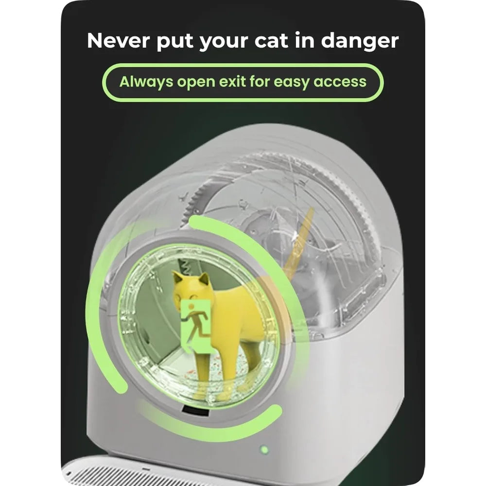 L2 Self Cleaning Cat Litter Box Safe Anti-Pinch,with Deodorizer and Liner,Automatic Hands-Free Smart Robot Self, Customized