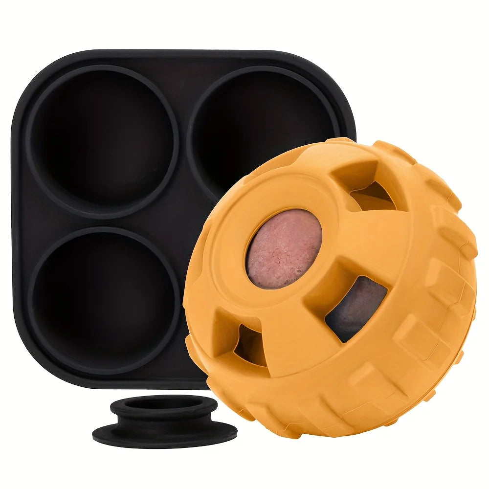 Durable Chew Toy for All Dog Breeds, Silicone Training Ball Set, Slow Feeding, Interactive Treat Puzzle, Teeth Cleaning Pet Toy
