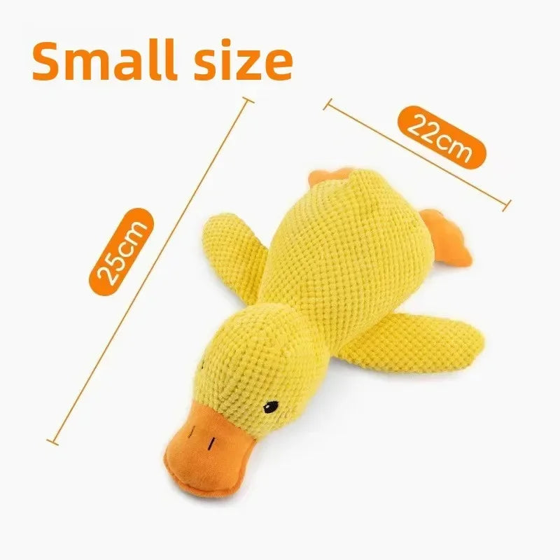 Plush Squeaky Duck Toy Calming Sleep Aid Durable Puppy Companion