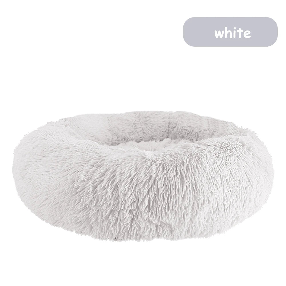 Donut Dog Bed Warm Soft Plush Pet Bed Washable Winter