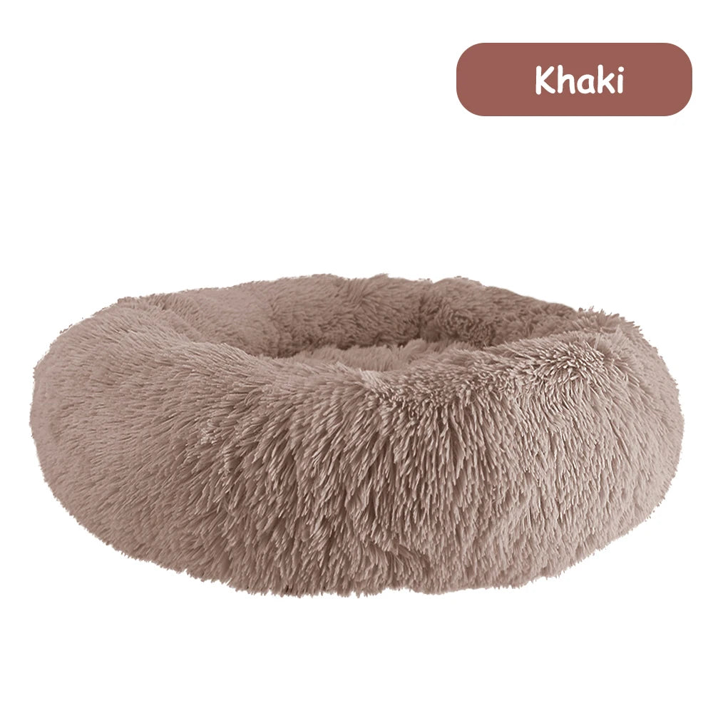 Donut Dog Bed Warm Soft Plush Pet Bed Washable Winter