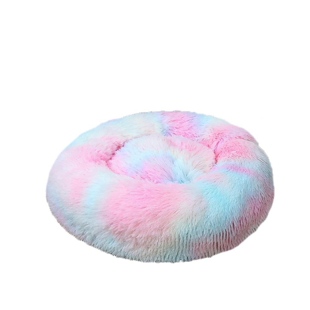 Donut Dog Bed Warm Soft Plush Pet Bed Washable Winter