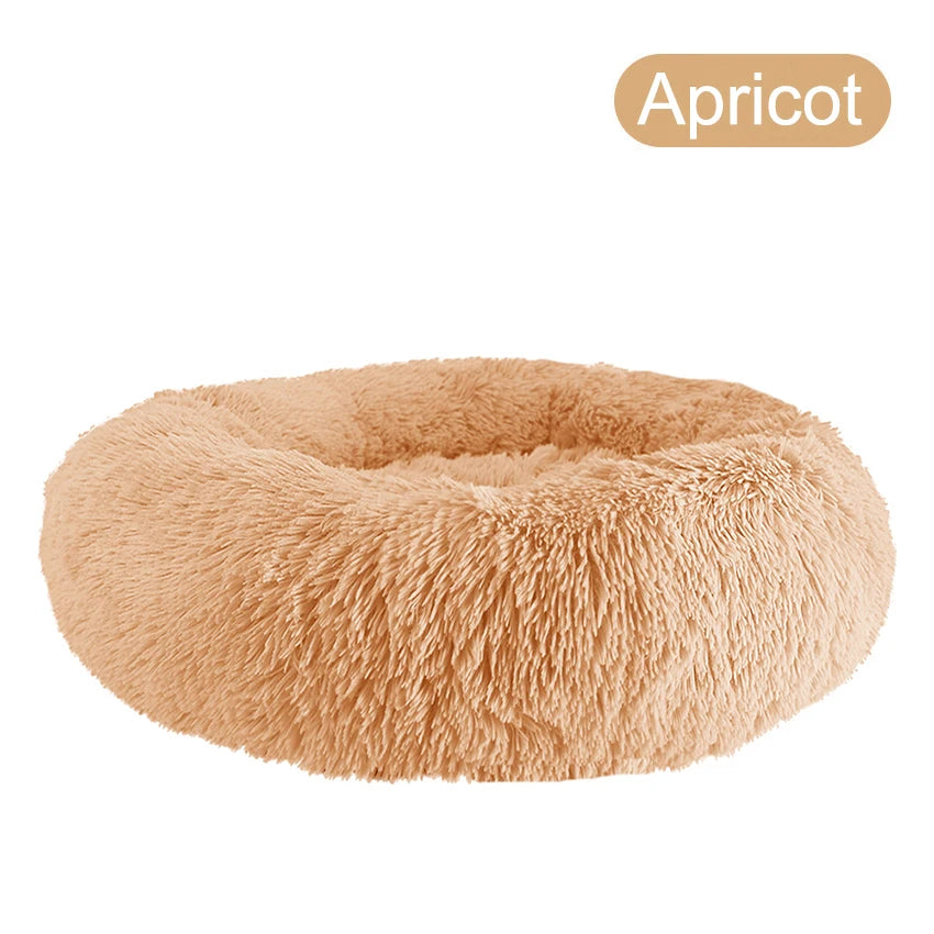 Donut Dog Bed Warm Soft Plush Pet Bed Washable Winter