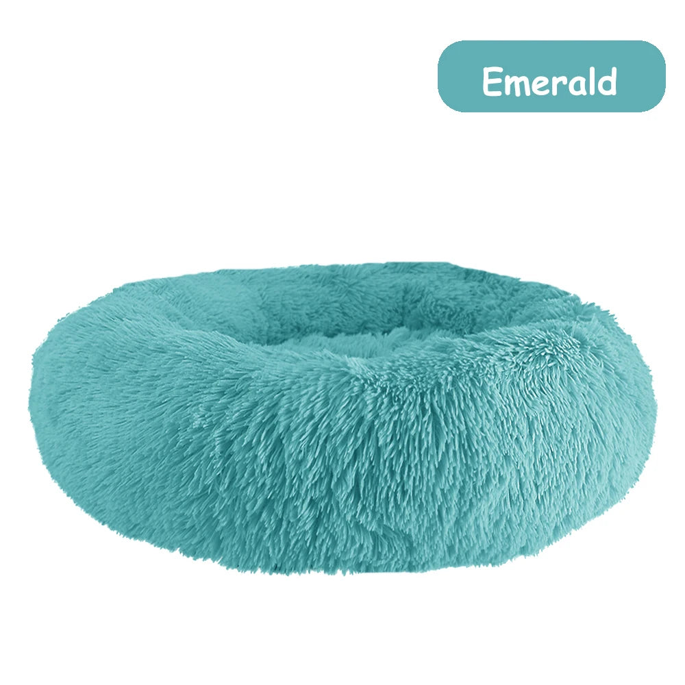 Donut Dog Bed Warm Soft Plush Pet Bed Washable Winter