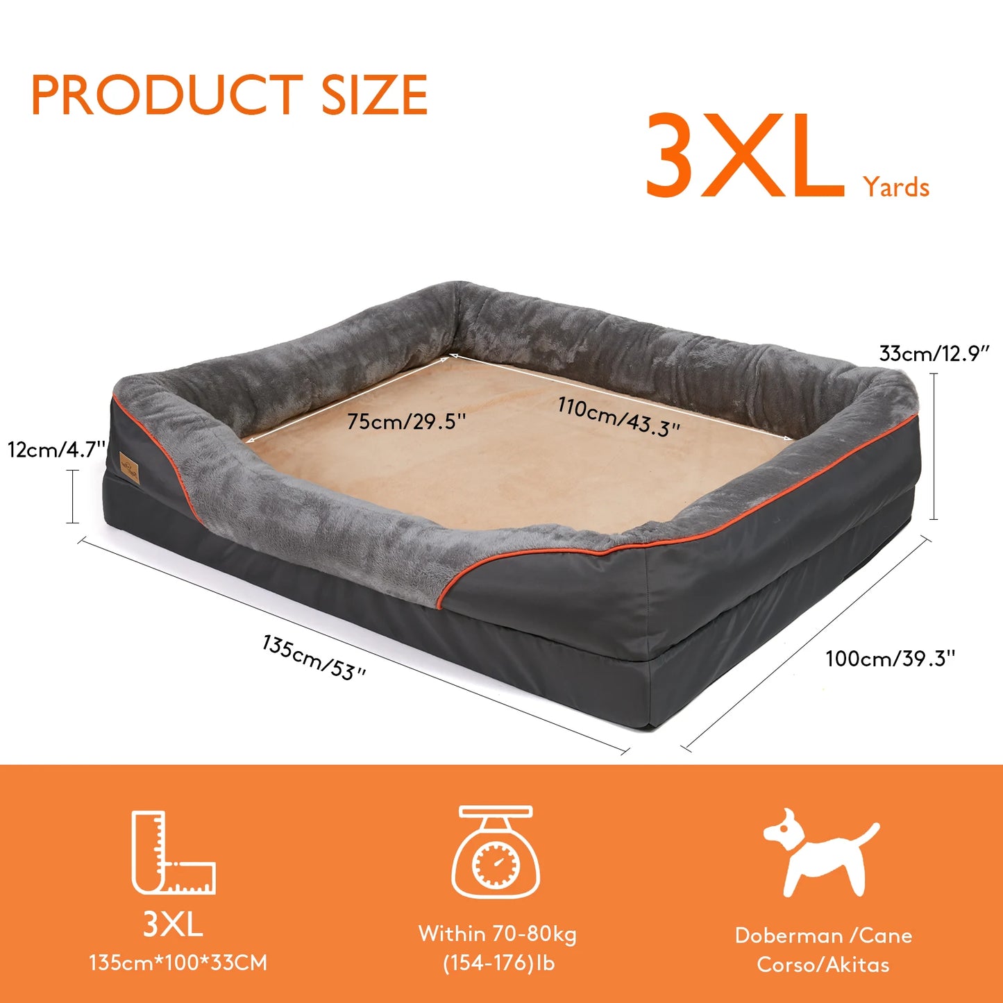 Soft Warm Fleece Dog Bed With Removable Washable Cover Waterproof