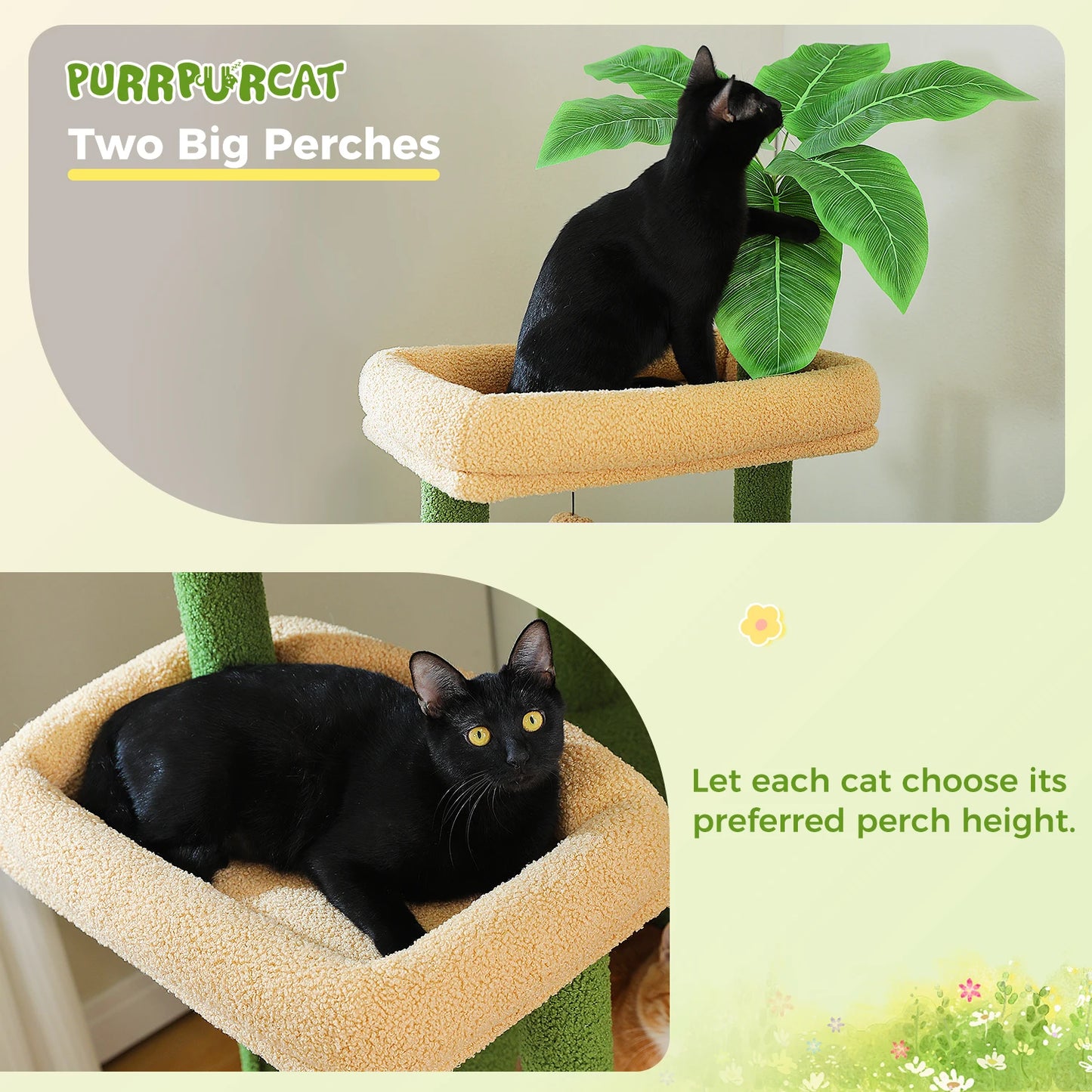 PEQULTICN Six Level Cat Tree Tower With Perches Hammocks Condos