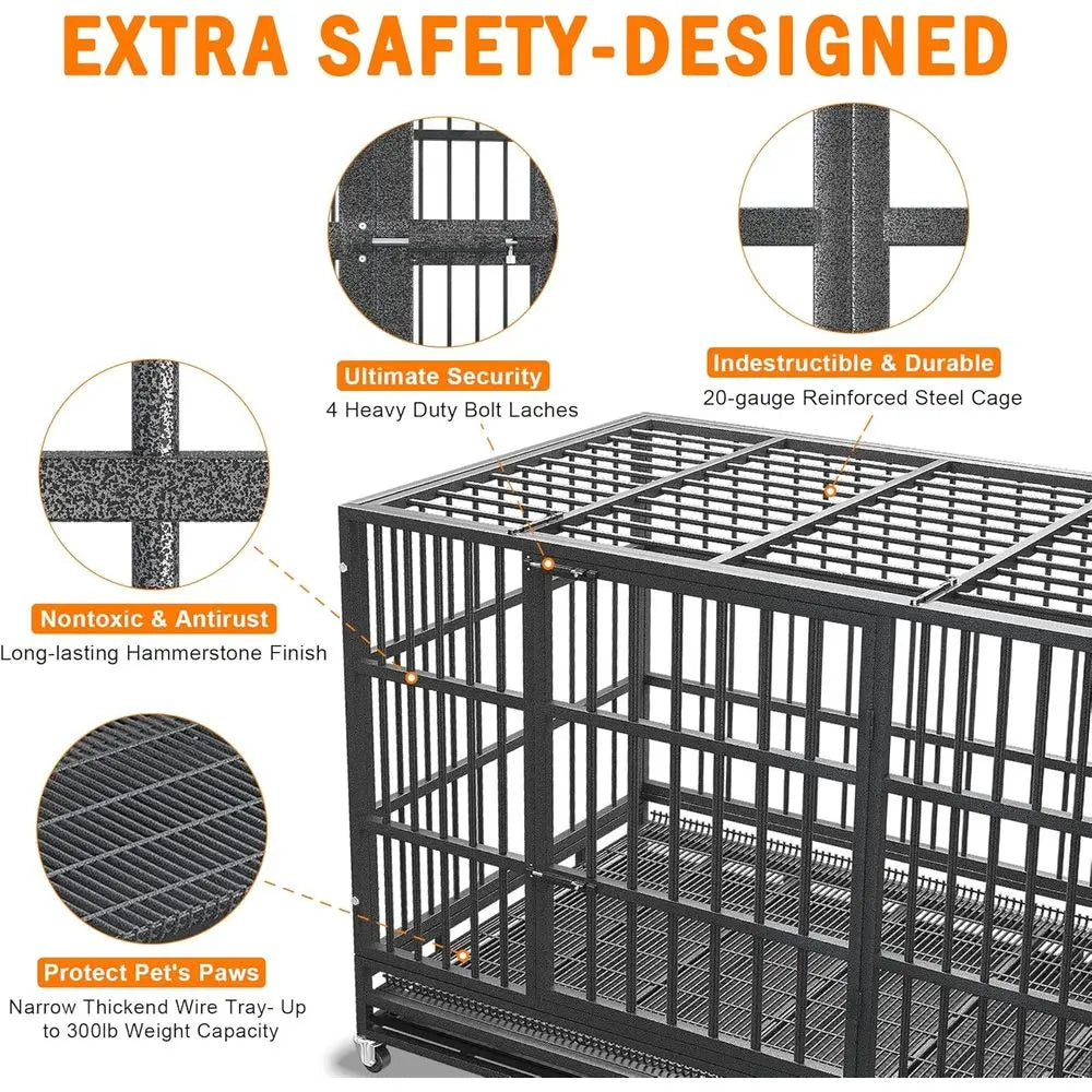 Heavy Duty Indestructible Escapeproof Dog Crate Cage For Large Dogs
