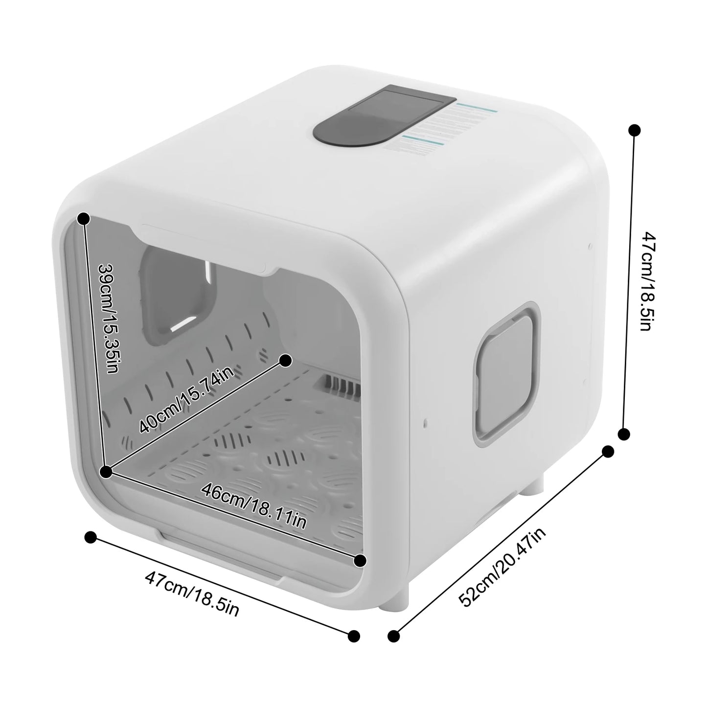 Professional Pet Cat Grooming Box 71L 800W Portable Cat Dog Quiet Dryer Box Machine Four Sides 360 ° Circulation Air Supply