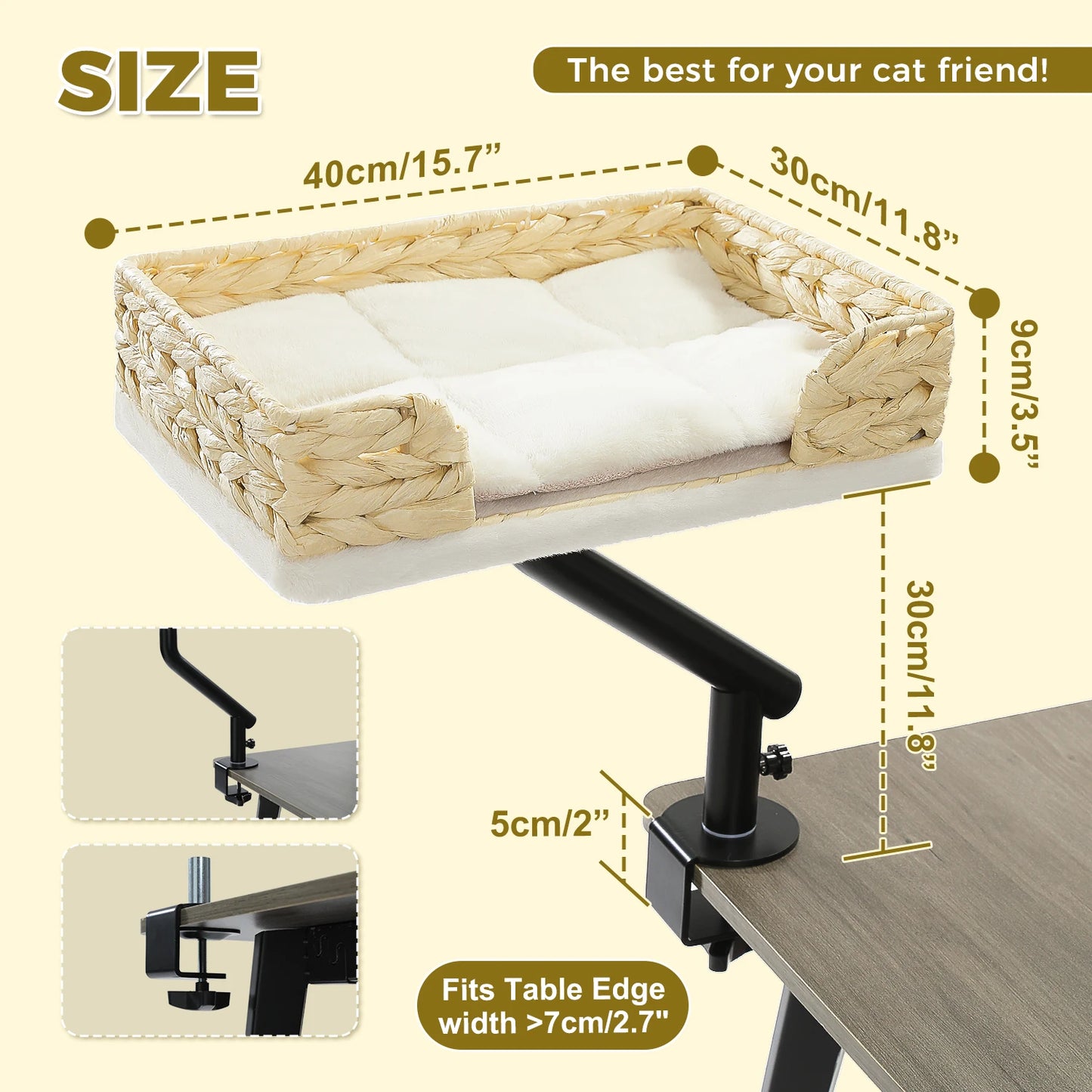 PAWZ Road Cat Desk Bed Stand 360 Degree Rotatable Hammock
