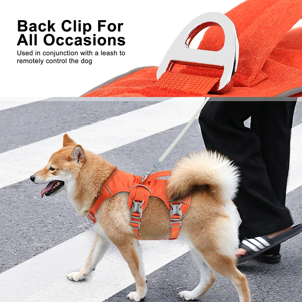 NONECN Nylon Reflective Dog Harness With Handle Adjustable Vest