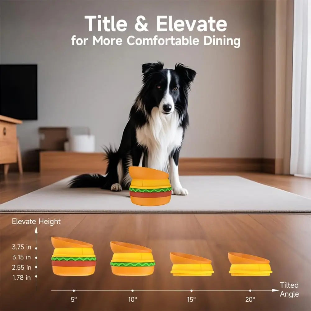 Pet Bowls Elevated 5 In 1 Slow Feeder Set for Dogs and Cats
