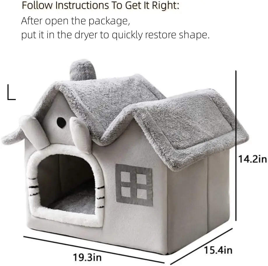 ATUBANCN Luxury Double Roof Indoor Dog House Cat Nest Kennel