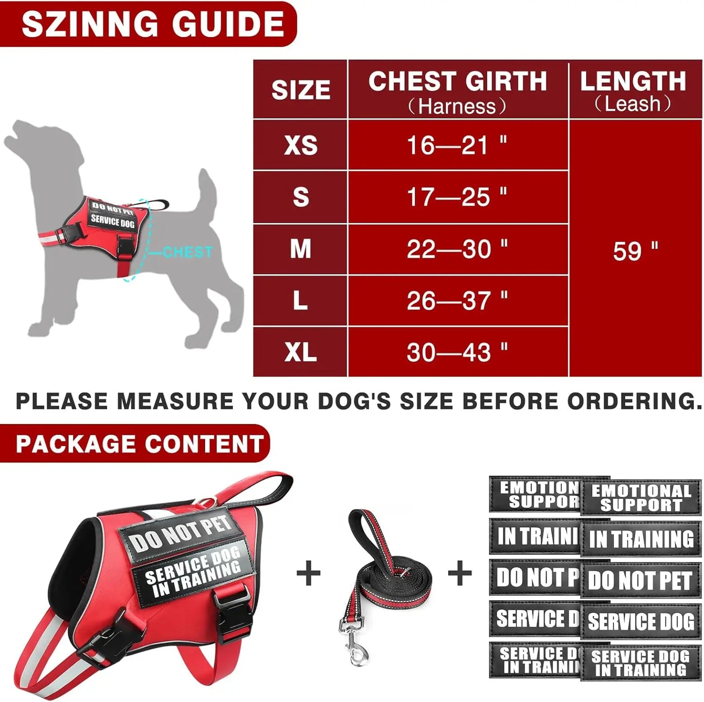 Adjustable No Pull Dog Harness With Leash Patches Reflective Padded Handle