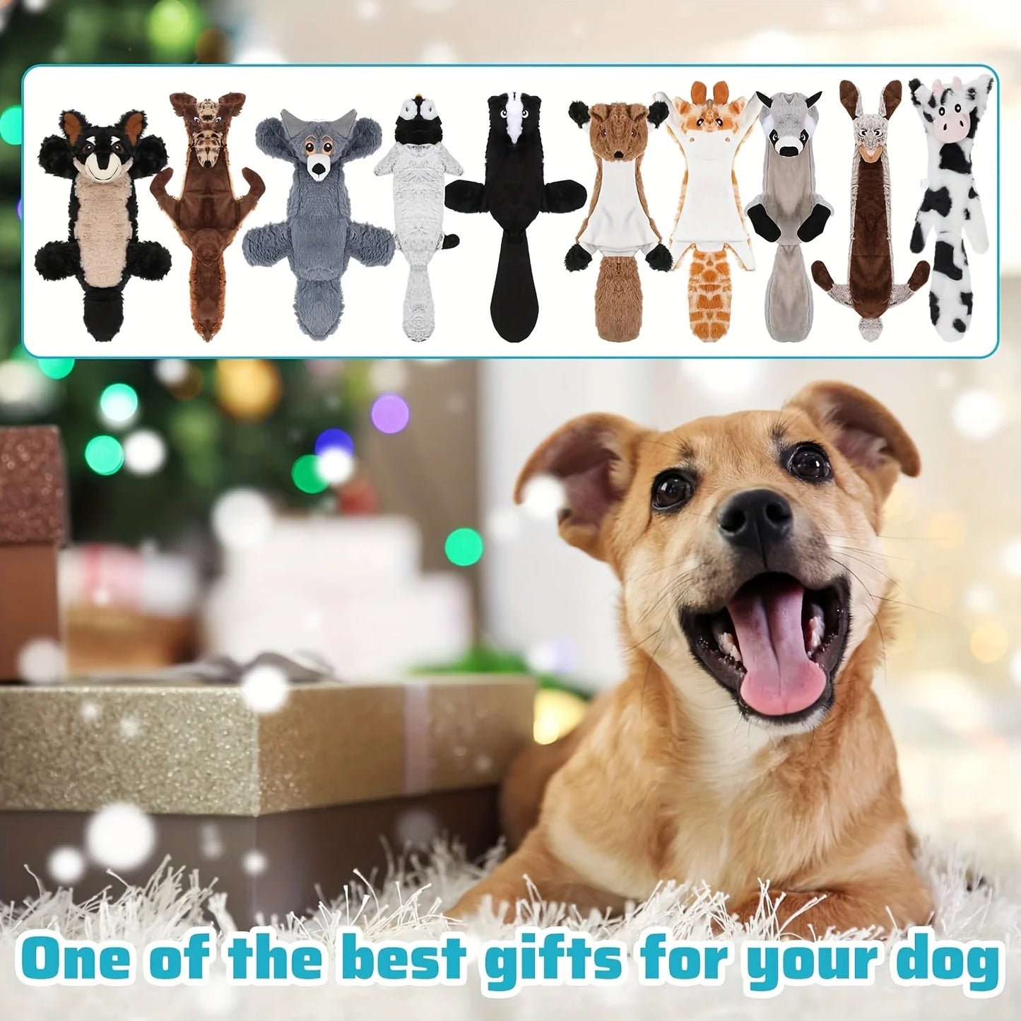 2026 Durable Crinkle Squeaky Pet Toys Gift Set | Plush Stuffless Toys for Small, Medium, Large Dogs, Teething-Friendly for Aggre