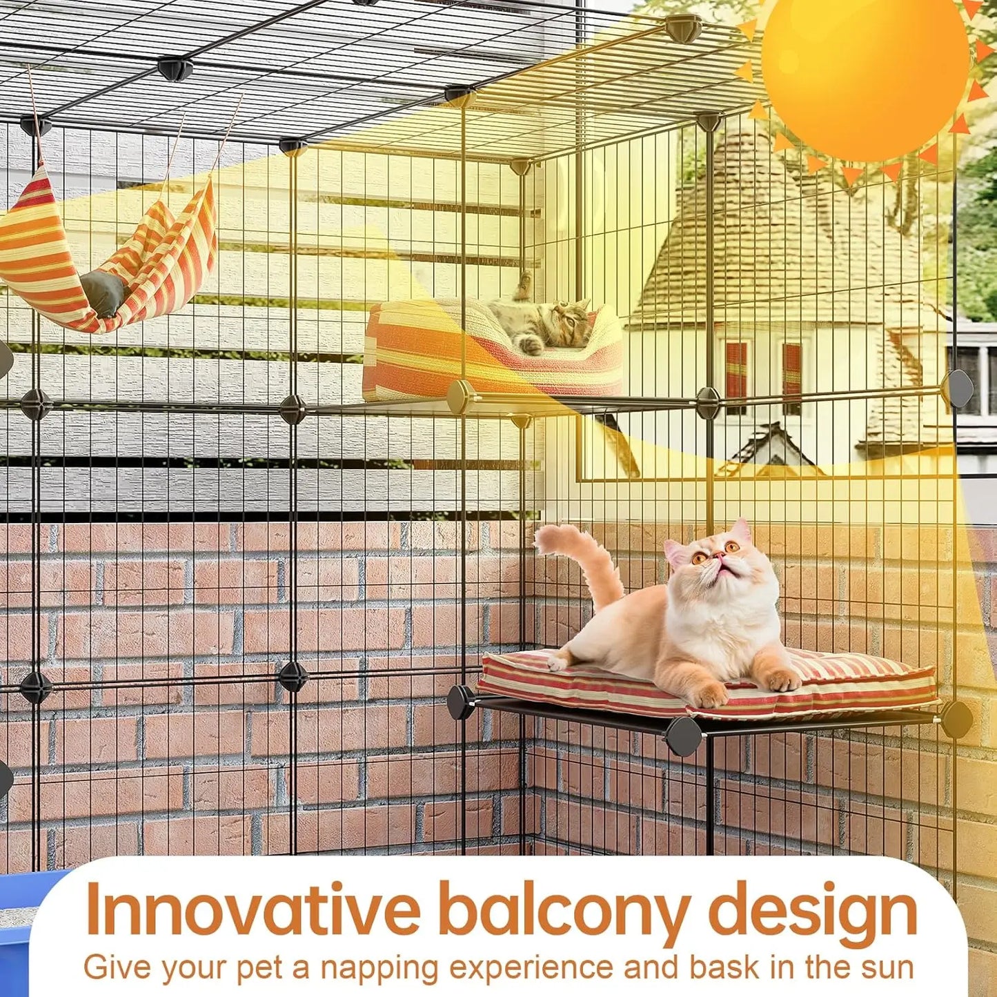 3-Tier Indoor Cat Cage Enclosure DIY Playpen Detachable Wire Kennel