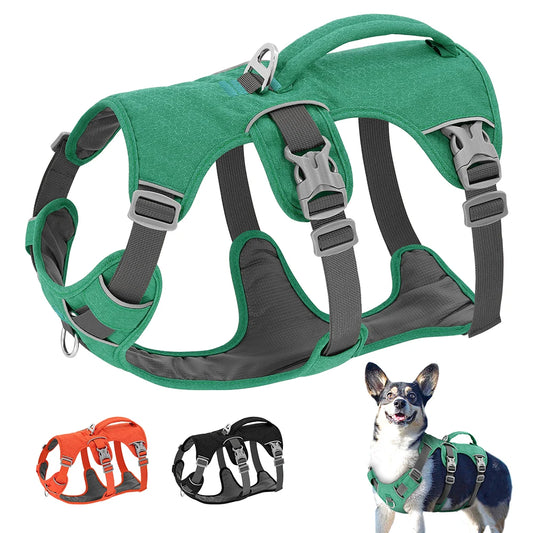 NONECN Nylon Reflective Dog Harness With Handle Adjustable Vest
