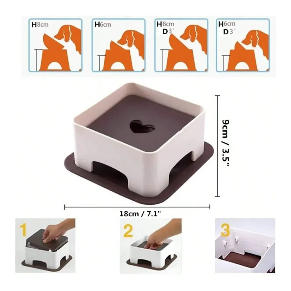 Bulldog Wide Mouth Tilted Anti Skid Dog Feeding Bowl