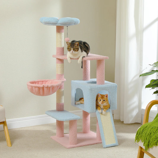 PEQULTICN Flower Cat Tree MultiLevel Cat Tower With Sisal Posts