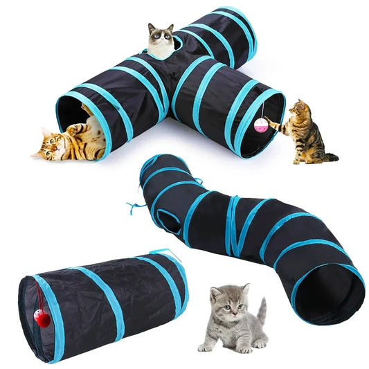 Foldable Cat Tunnel Toy For Indoor Play And Exercise