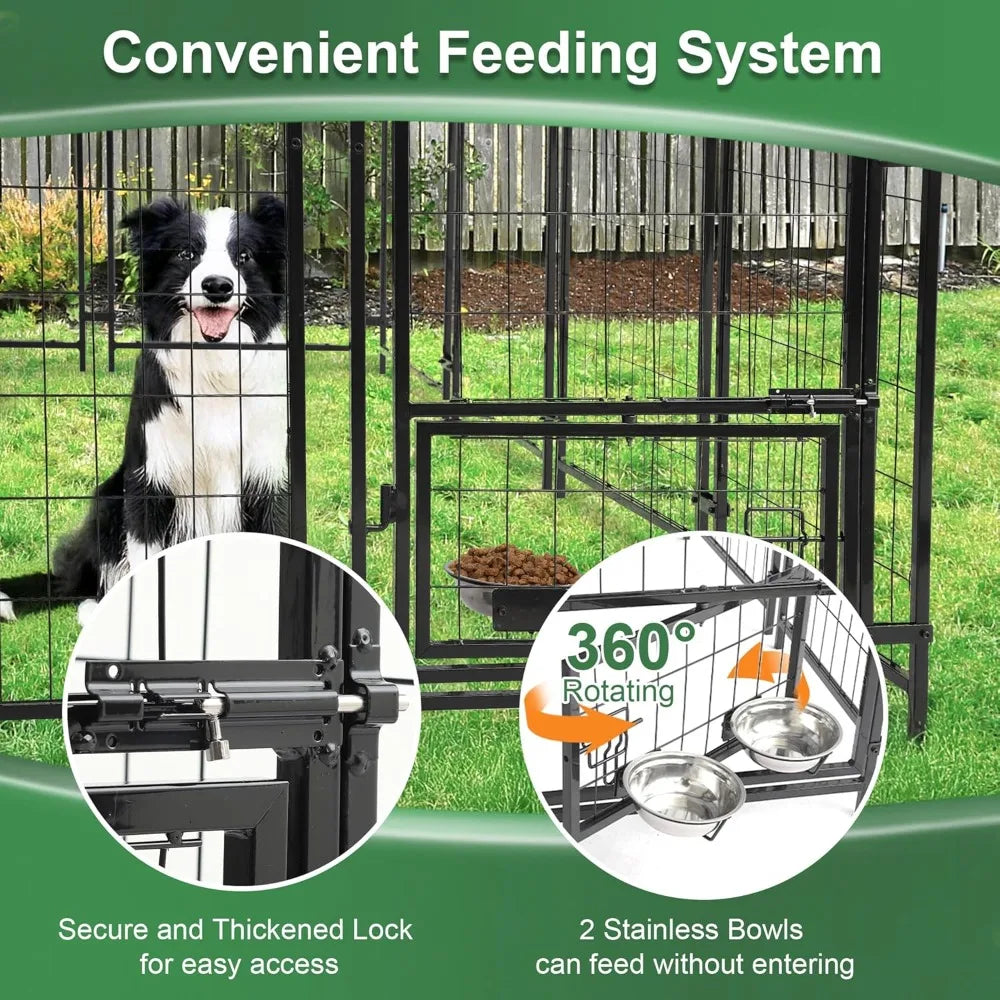 Heavy Duty Outdoor Dog Kennel With Roof And Secure Lock