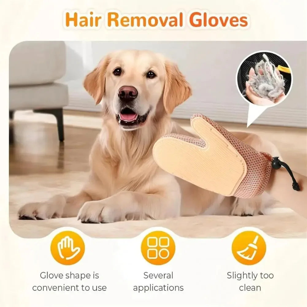 Pet Hair Remover Glove Double Sided Silicone Grooming Mitt For Cats Dogs