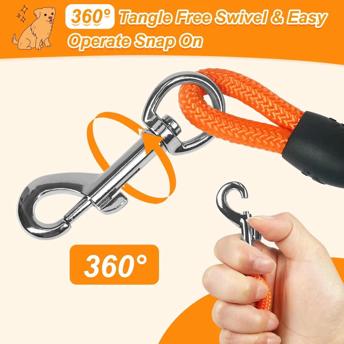 20FT Floating Dog Leash for Training, Lightweight with Comfortable Handle - Ideal for Hiking, Swimming, Beach & Lake