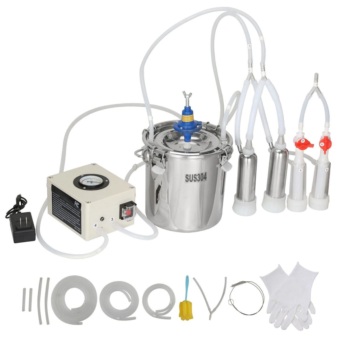 SucceBuy Goat Milking Machine Stainless Steel Automatic Pulsation