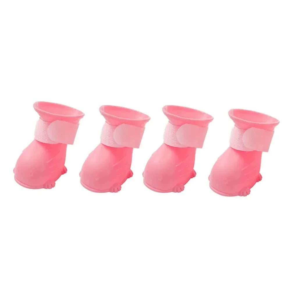 NONECN Soft Rubber Waterproof Dog Boots Non Slip Rain Shoes