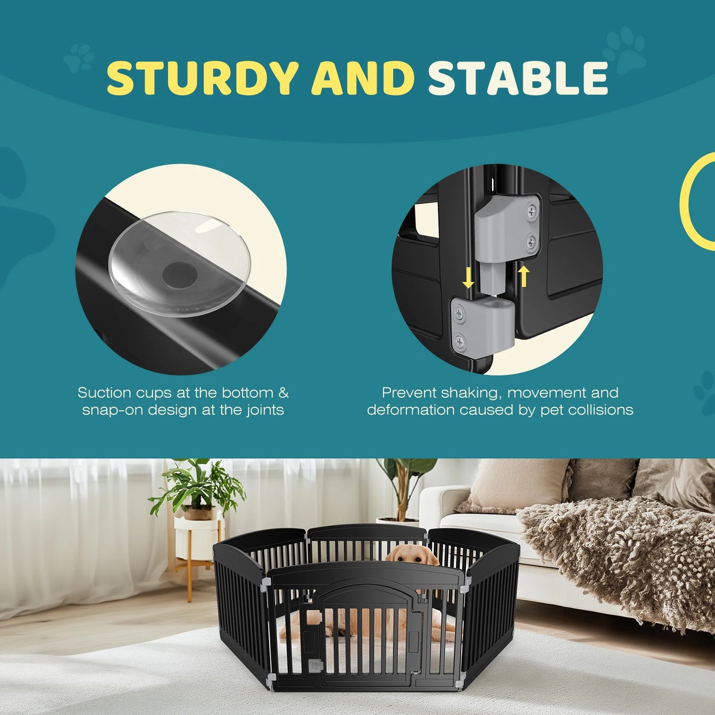 JHK Plastic Dog Playpen Indoor Outdoor Durable Pet Fence