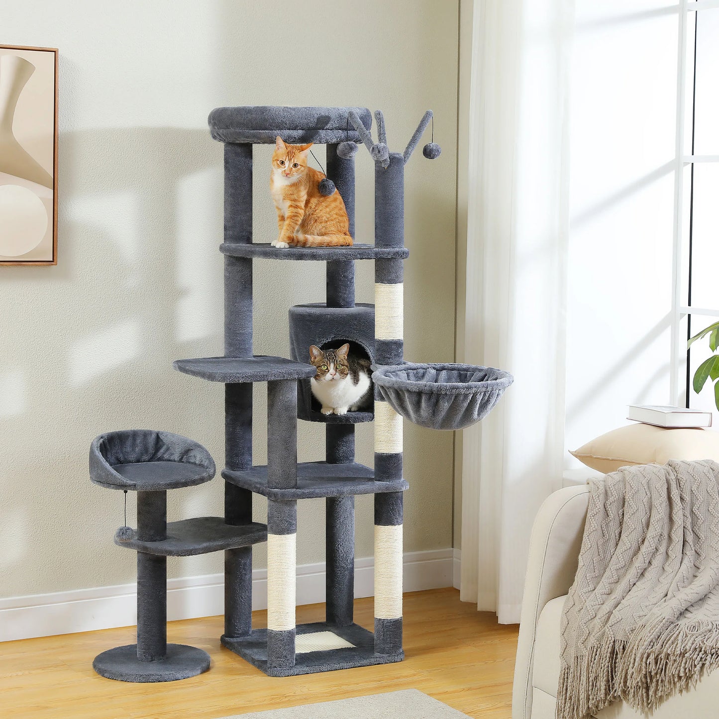 PEQULTICN Multi-Level Cat Tree With Scratching Post Tower