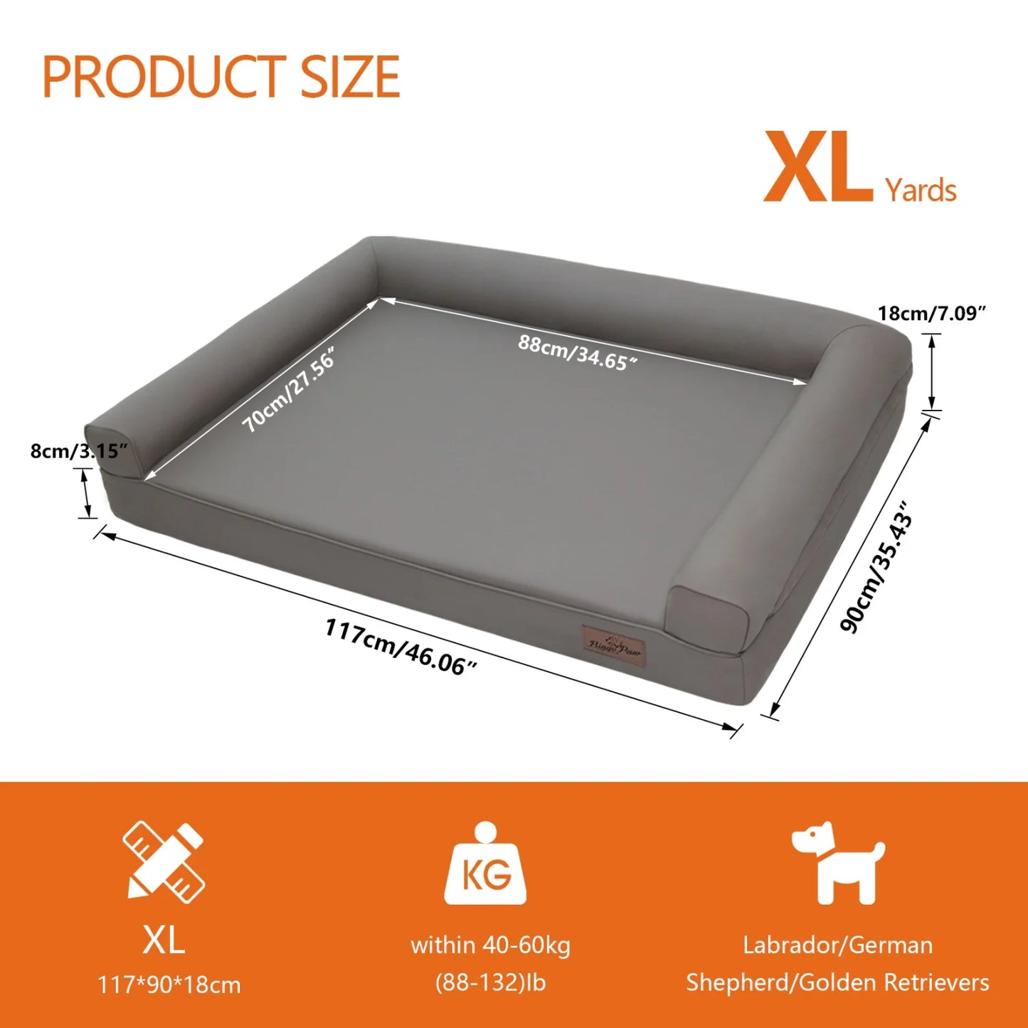 BINGOPAW Indoor Orthopedic Dog Bed With Supportive Bolster