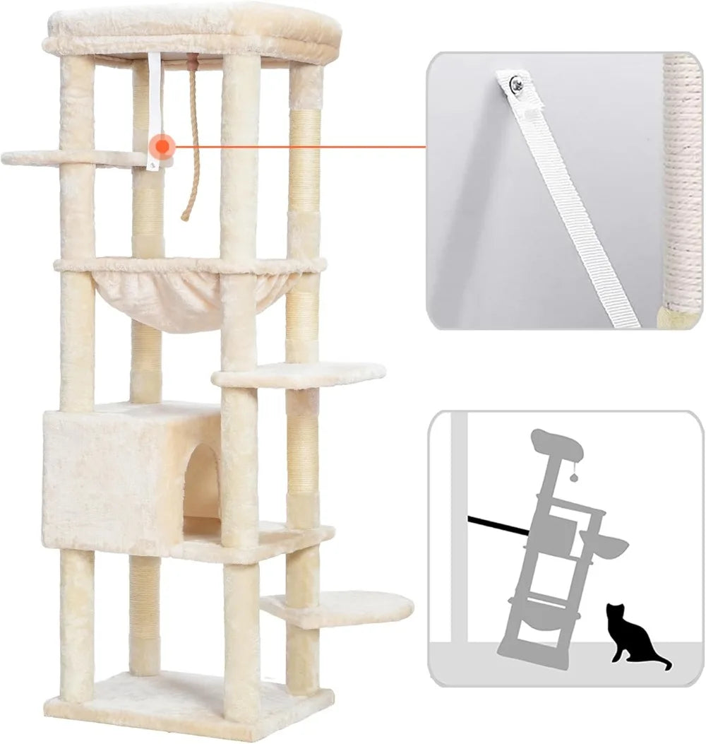 Heybly Cat Tree Heavy Duty Four Levels Indoor Cat Condo