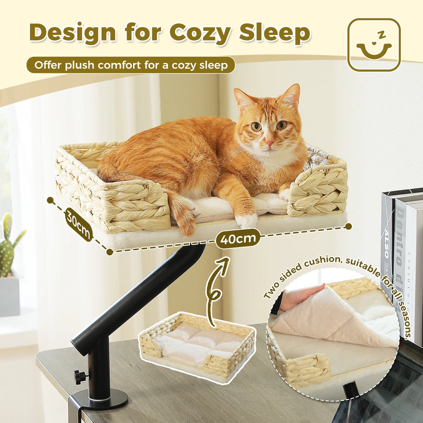 PAWZ Road Cat Desk Bed Stand 360 Degree Rotatable Hammock