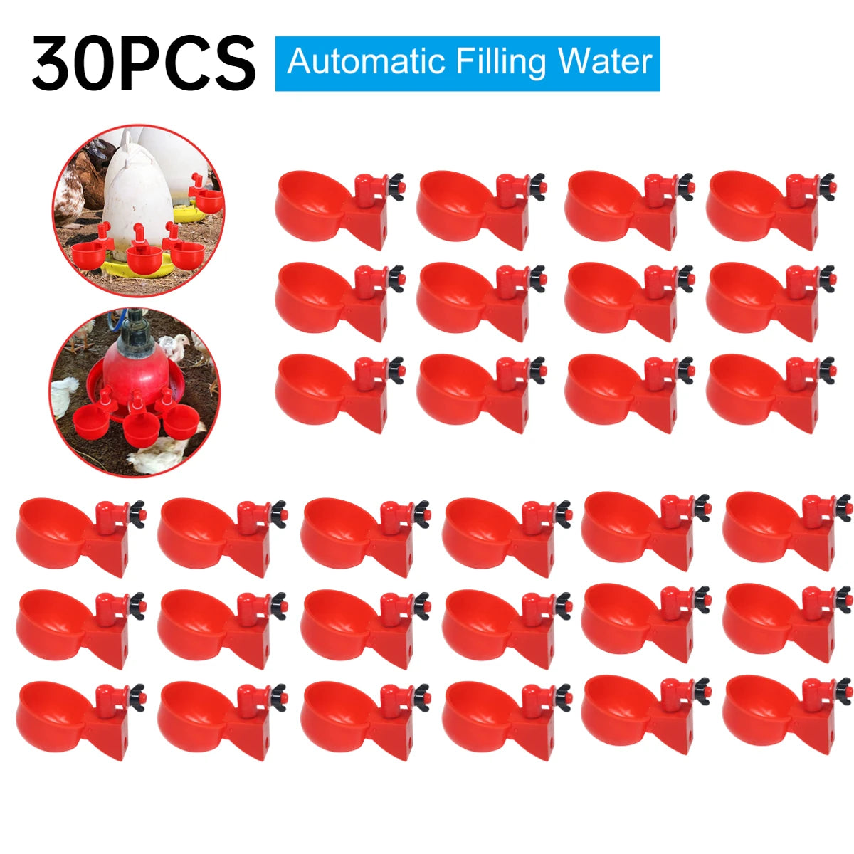 APWIKOGER Automatic Chicken Drinking Cup Waterer For Chicks Ducks Geese Quail