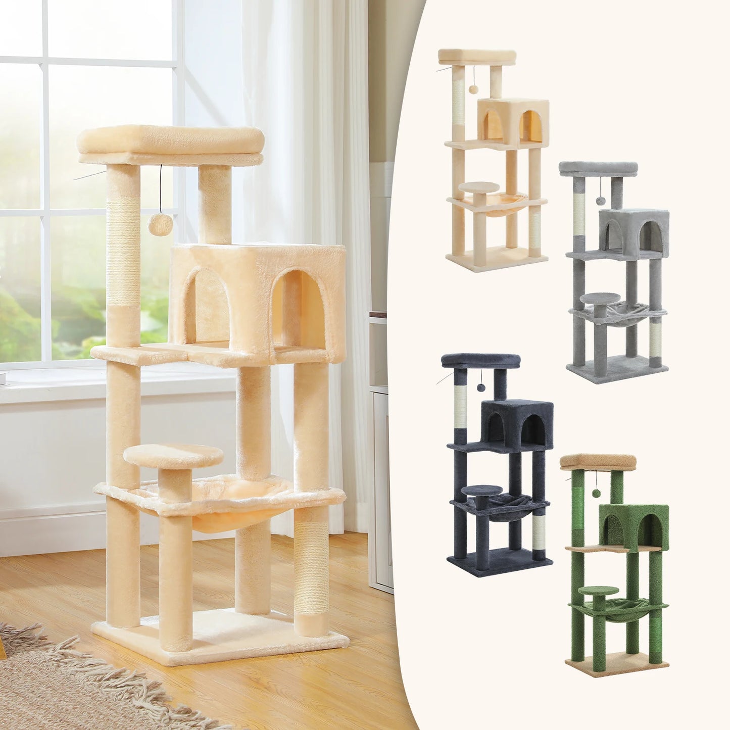 PEQULTICN Five Level Cat Tree Tower With Sisal Scratching