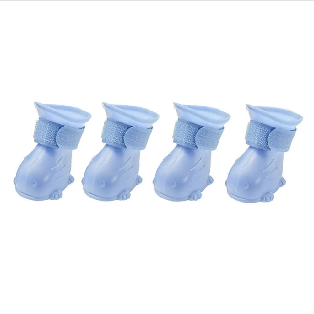 NONECN Soft Rubber Waterproof Dog Boots Non Slip Rain Shoes