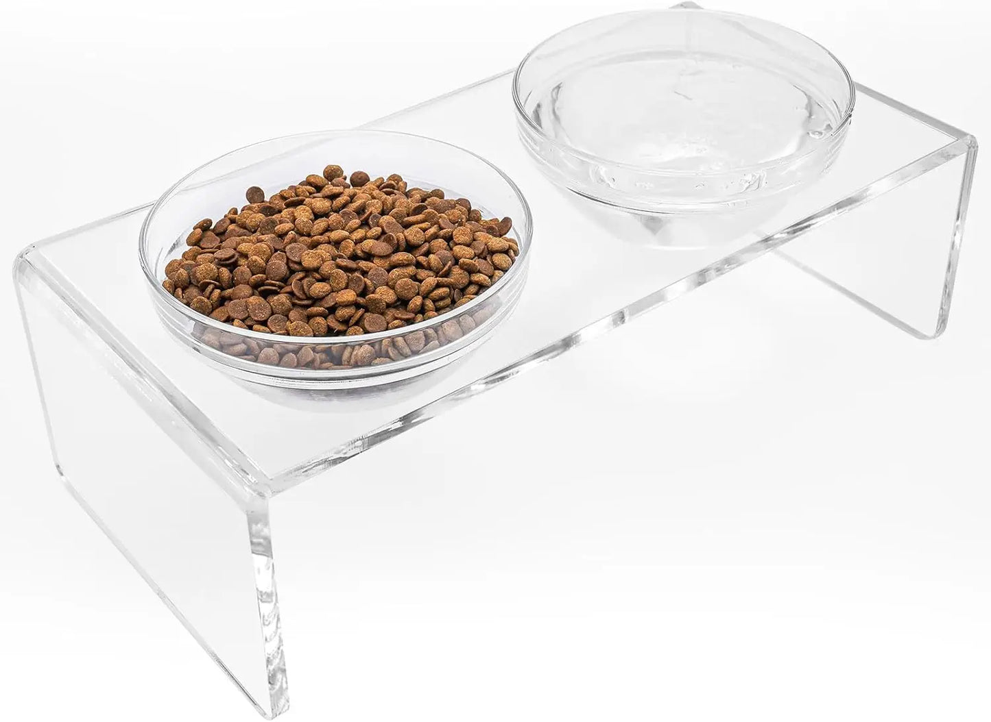Elevated Pet Feeder Stand with Removable Stainless Steel and Glass Bowls, Perfect for Large Dogs