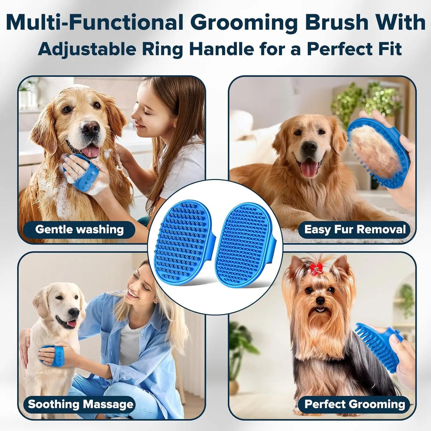 6Pcs Pet Grooming Kit For Dogs And Cats Bath Gloves