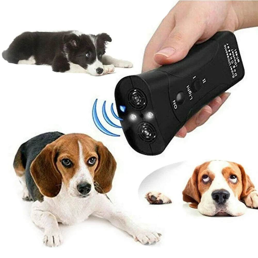 Ultrasonic Dog Repeller With LED Flashlight And Training Tool